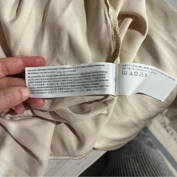 Abercrombie & Fitch NEW Champagne Satin Collared Button-Down Shirt XL - Picture 7 of 9